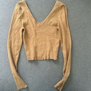 Brown long sleeve sweater it’s a bit cropped